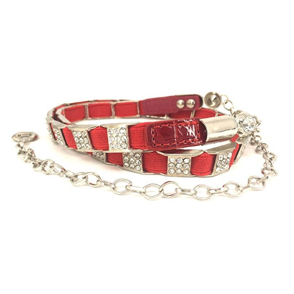 Callie Bling: Vintage Style Skinny Rhinestone Elastic Vegan Leather Belts 2 Pack
